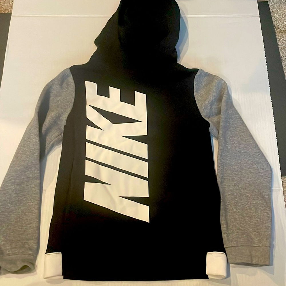 Black, white and grey Nike hoodie Youth Medium